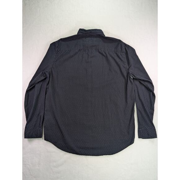 Denim & Supply Ralph Lauren Large Navy Polka Dot Long Sleeve Button Down Cotton - Picture 10 of 14